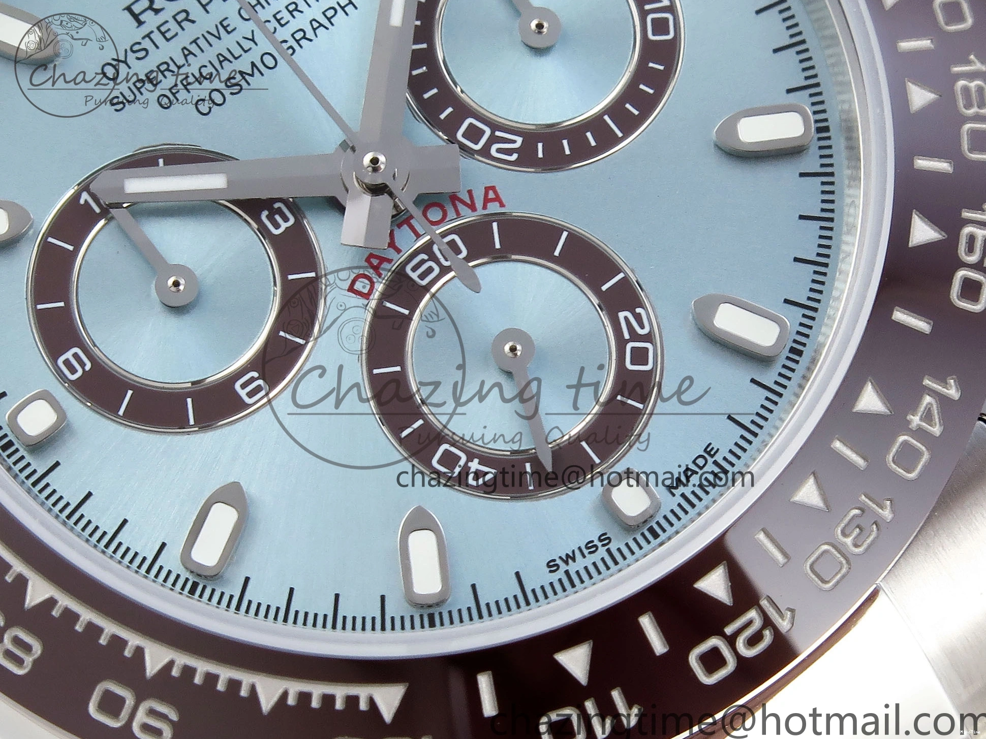 MiroTime 0307 TimelessDesign DAYTONA 116506 SS OMF BEST EDITION ICE BLUE DIAL ON SS BRACELET A7750 (SLIM MOVEMENT) 1811